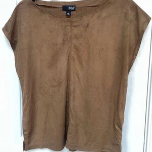 a.n.a. Tan Faux Suede Blouse Top Women’s Size L